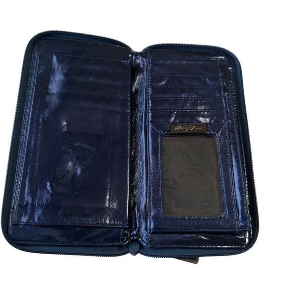 Vintage Whiting & Davis Sparkle Chain Mesh Zip-Around Wallet Midnight Blue - Picture 3 of 5